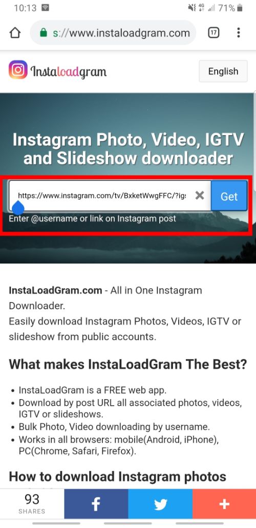 download instagram video to gallery ndroid